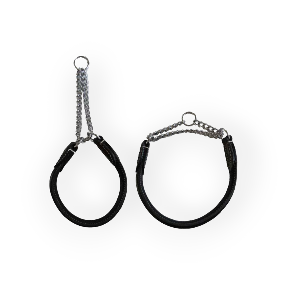 Rundsyet halsbånd m. kæde