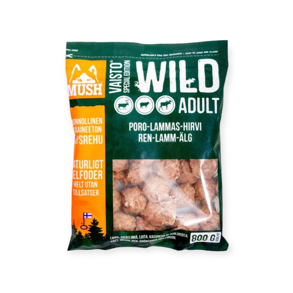 MUSH Vaisto Barf til hunde. Et sundt og næringsrigt komplet foder til hunde.