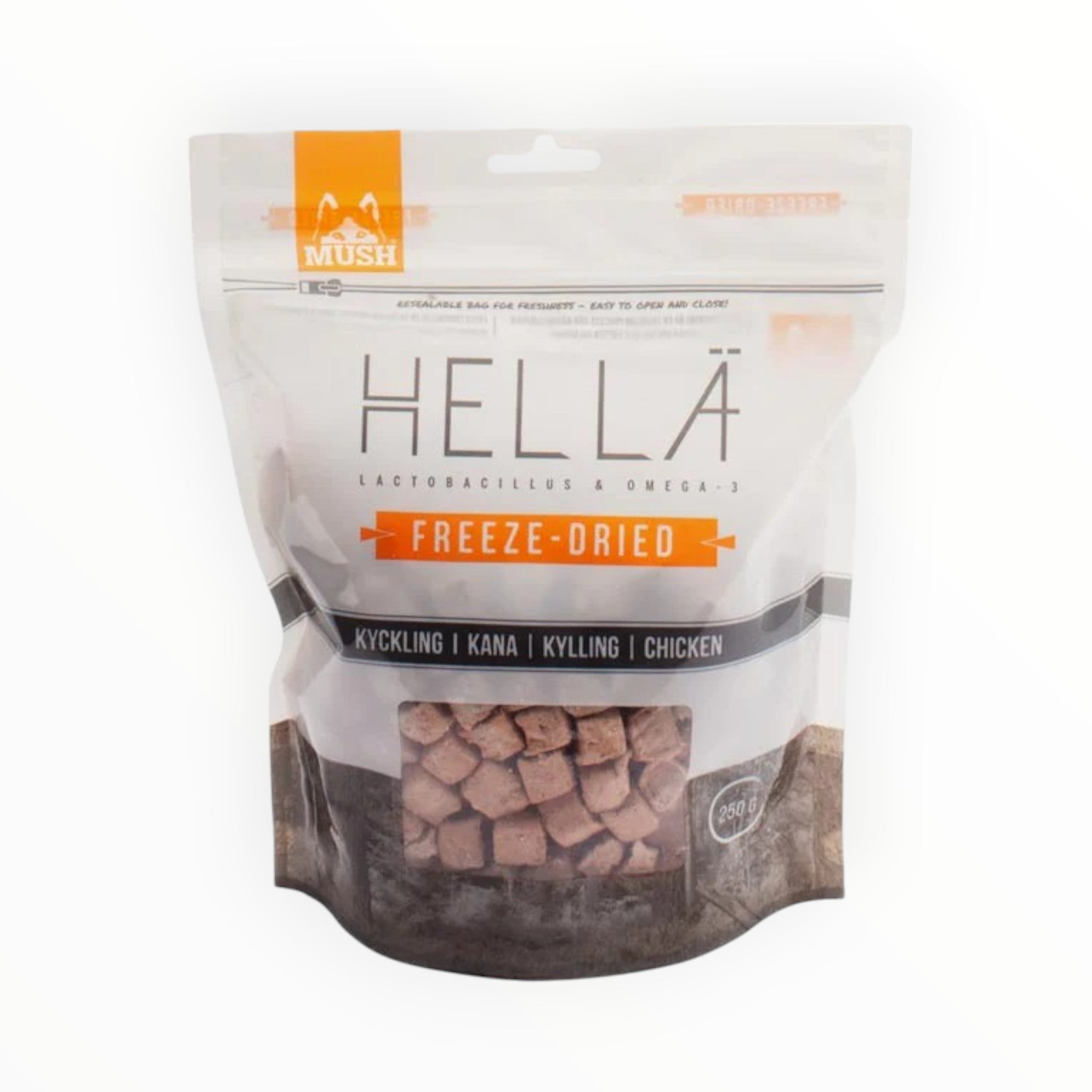 MUSH Vaisto frysetørret foder 250gr - Hella/Kylling