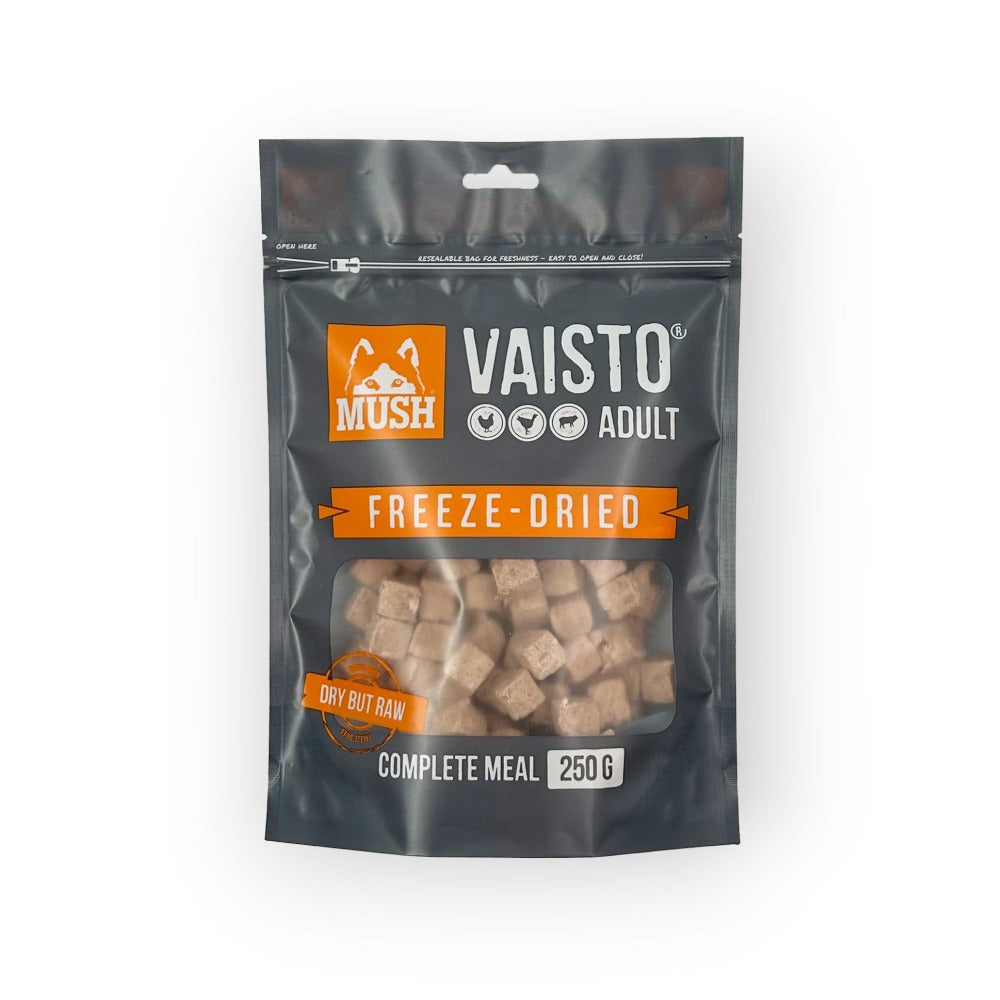 MUSH Vaisto frysetørret foder (250 gr. og 800gr.)
